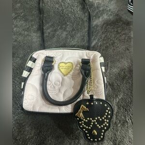 Betsey Johnson Black and Cream Mini Bag